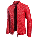 Men's Long Sleeve Zipper Cardigan Sheep Skin Leather Jacket Leather Coat