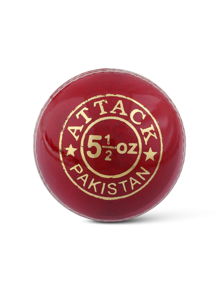LEATHER HARD BALL ATTACK RED || Premium Cricket Hard Ball for Professionals
