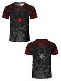 Spider Sports Short Sleeve T-Shirt Muscle Fitness High Elastic Training Quick Dry Fitness Clothes - 3D Sublimation