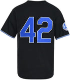 Men's Black Legend 42 Button Down Jersey 90s Hip Hop Baseball Jersey