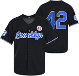 Men's Black Legend 42 Button Down Jersey 90s Hip Hop Baseball Jersey