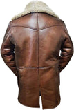 Men's Leather Jacket,Quilted,Racing,Cafe Racer Jacket||Sheepskin Brown Fur Bomber Leather Jacket