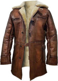 Men's Leather Jacket,Quilted,Racing,Cafe Racer Jacket||Sheepskin Brown Fur Bomber Leather Jacket