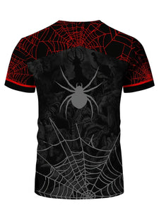 Spider Sports Short Sleeve T-Shirt Muscle Fitness High Elastic Training Quick Dry Fitness Clothes - 3D Sublimation