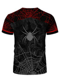 Spider Sports Short Sleeve T-Shirt Muscle Fitness High Elastic Training Quick Dry Fitness Clothes - 3D Sublimation
