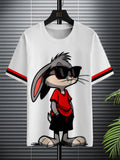 Unisex Cool Rabbit Print 3D Digital Print T-Shirt, Summer Fashion Casual Breathable