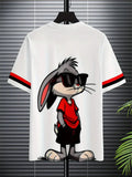 Unisex Cool Rabbit Print 3D Digital Print T-Shirt, Summer Fashion Casual Breathable