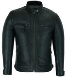 Men's Casual Signature Diamond Lambskin Leather Jacket