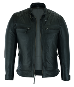 Men's Casual Signature Diamond Lambskin Leather Jacket