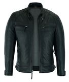 Men's Casual Signature Diamond Lambskin Leather Jacket