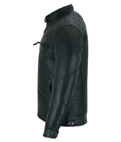 Men's Casual Signature Diamond Lambskin Leather Jacket
