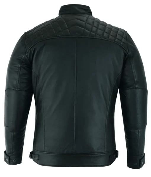Men's Casual Signature Diamond Lambskin Leather Jacket