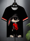 Unisex Cool Rabbit Print 3D Digital Print T-Shirt, Summer Fashion Casual Breathable