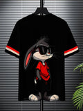 Unisex Cool Rabbit Print 3D Digital Print T-Shirt, Summer Fashion Casual Breathable