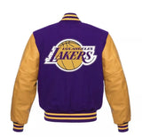 Los Angeles Lakers Base ball Varsity Jacket with Leather Sleeves