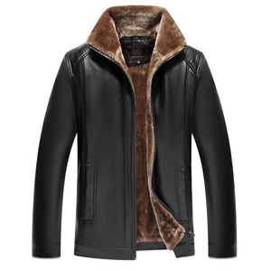 Men's Leather Jacket With Fur