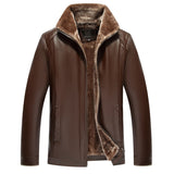 Men's Leather Jacket With Fur