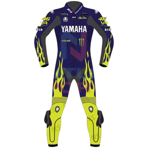 VALENTINO ROSSI YAMAHA  MOTORCYCLE COWHIDE LEATHER RACING SUIT