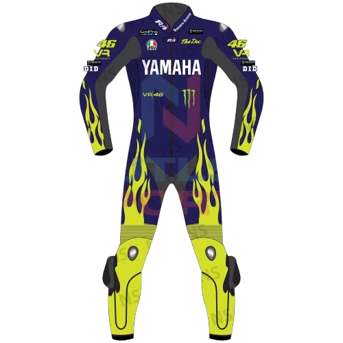 VALENTINO ROSSI YAMAHA  MOTORCYCLE COWHIDE LEATHER RACING SUIT