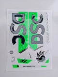 NEW 3D DSC SPLIIT 111 EMBOSSED CRICKET BAT STICKER