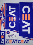 3D/EMBOSSED CEAT EDITION BLUE CRICKET BAT STICKER