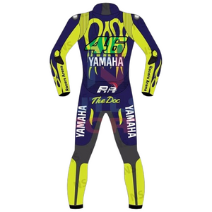 VALENTINO ROSSI YAMAHA  MOTORCYCLE COWHIDE LEATHER RACING SUIT