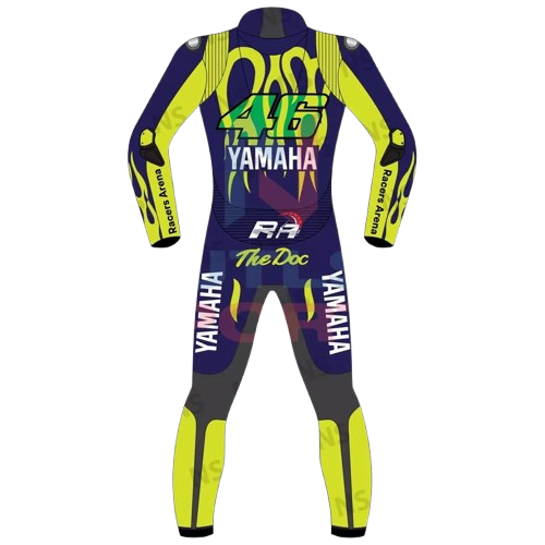 VALENTINO ROSSI YAMAHA  MOTORCYCLE COWHIDE LEATHER RACING SUIT